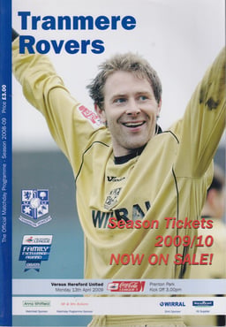 Tranmere Rovers v Hereford United Match Programme 2009-04-13